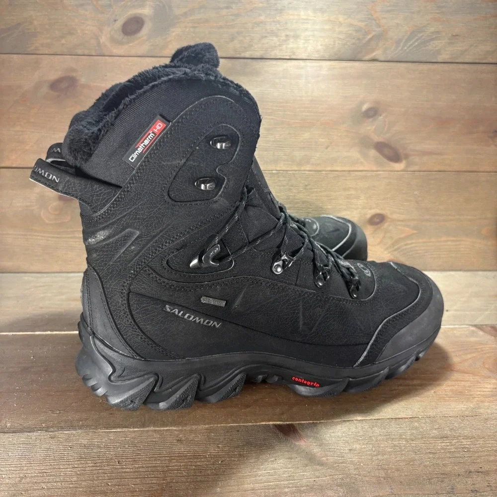 Salomon Nytro GTX Mens size 11.5 shoes Black Waterproof Insulated Winter boots